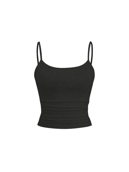 Black Unicolor Crop Top